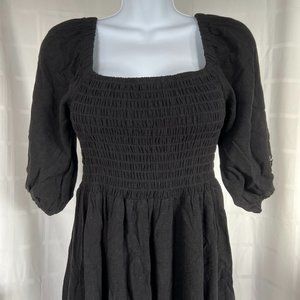 Black Peasant Maxi Dress
